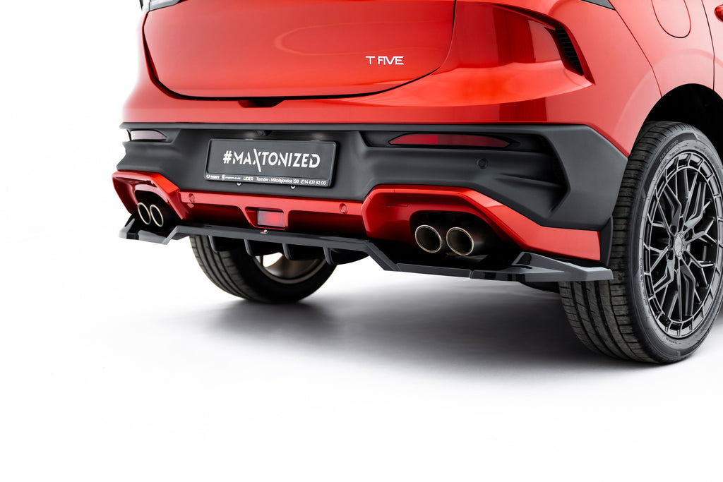 Maxton Design Street+ Mittlerer Diffusor RACE passend für Forthing T-Five Mk1 schwarz Hochglanz