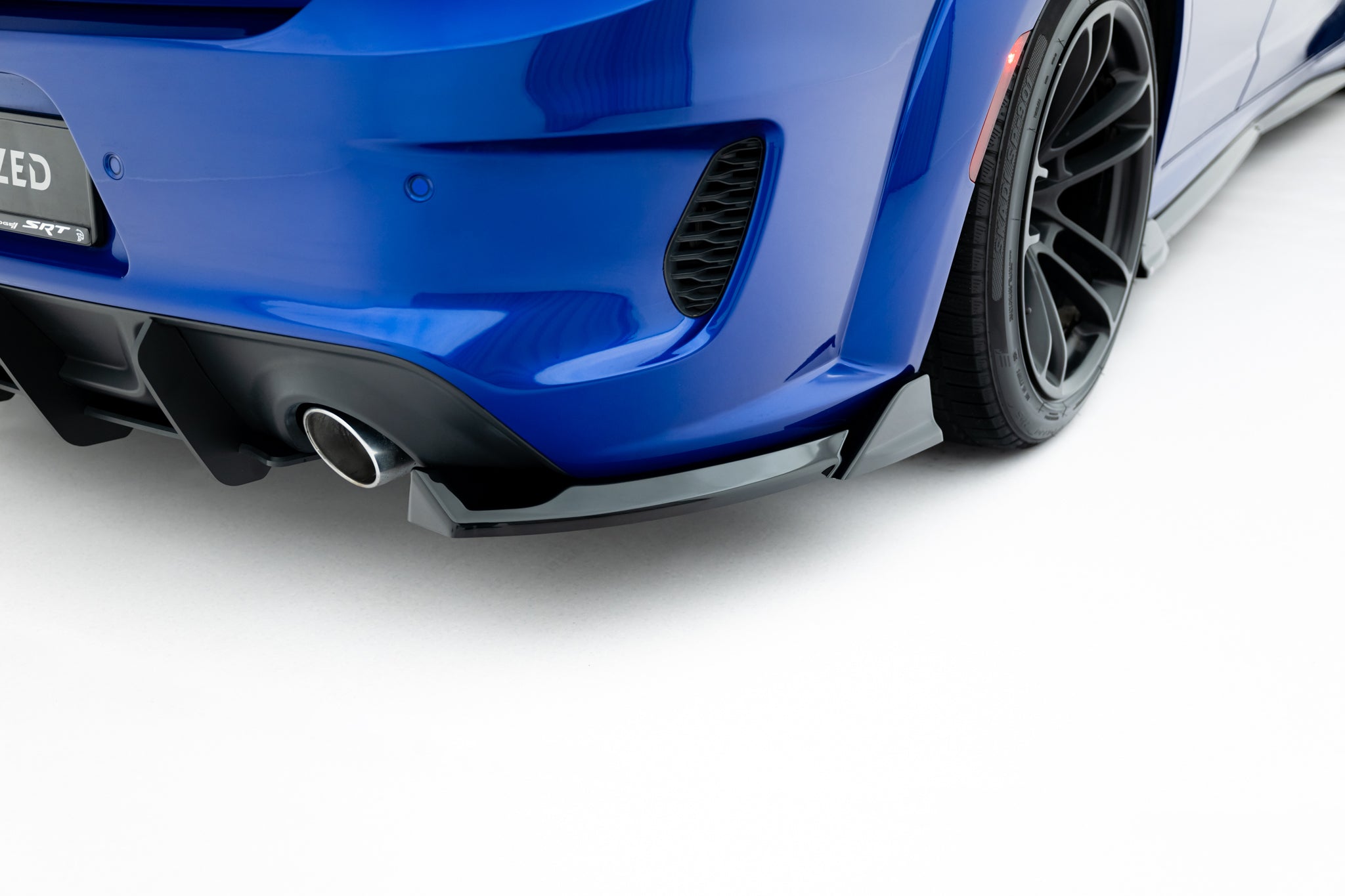 Maxton Design Heck Ansatz Flaps Diffusor passend für Dodge Charger RT Scat Pack Widebody Mk3 Facelift schwarz Hochglanz