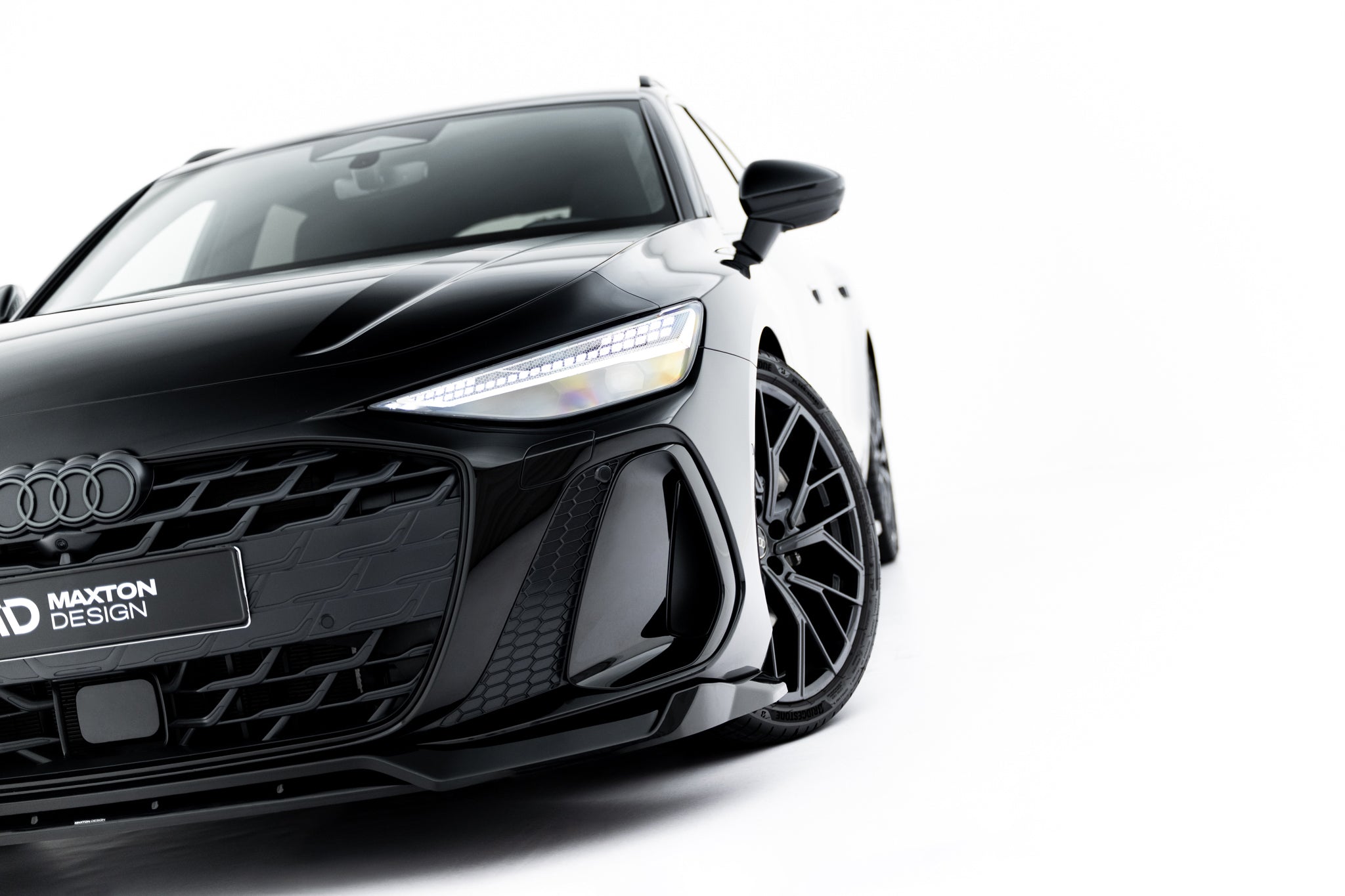 Maxton Design Street+ Spoilerlippe Front Ansatz V.1 passend für Audi A6 S-Line C9 schwarz Hochglanz