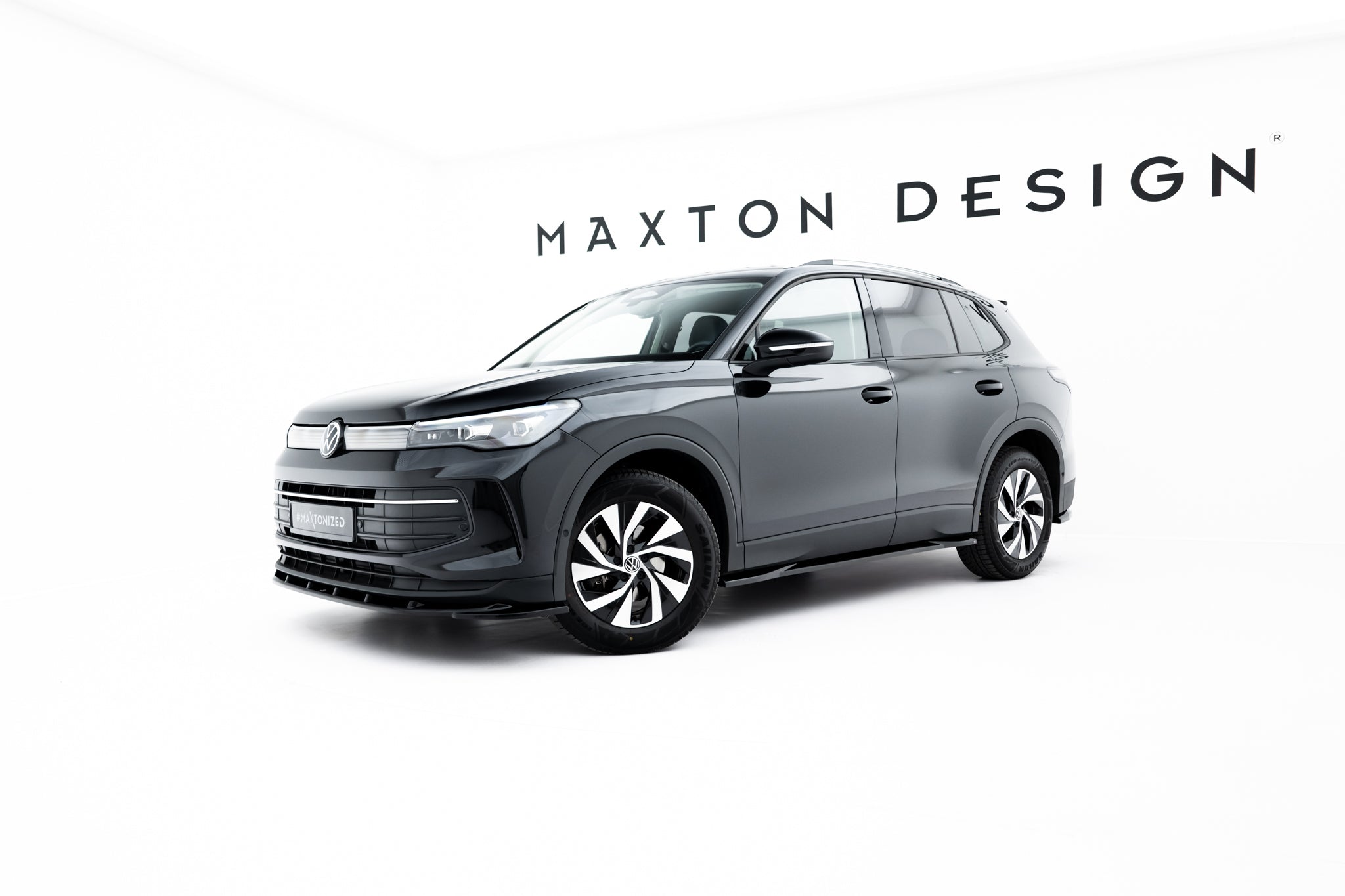 Maxton Design Street+ Seitenschweller Leisten passend für VW Tiguan Mk3 schwarz Hochglanz