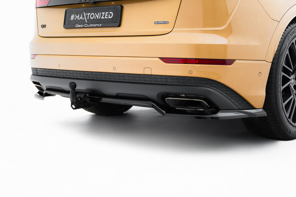 Maxton Design Street+ Mittlerer Diffusor RACE passend für Audi Q8 Mk1 Facelift schwarz Hochglanz