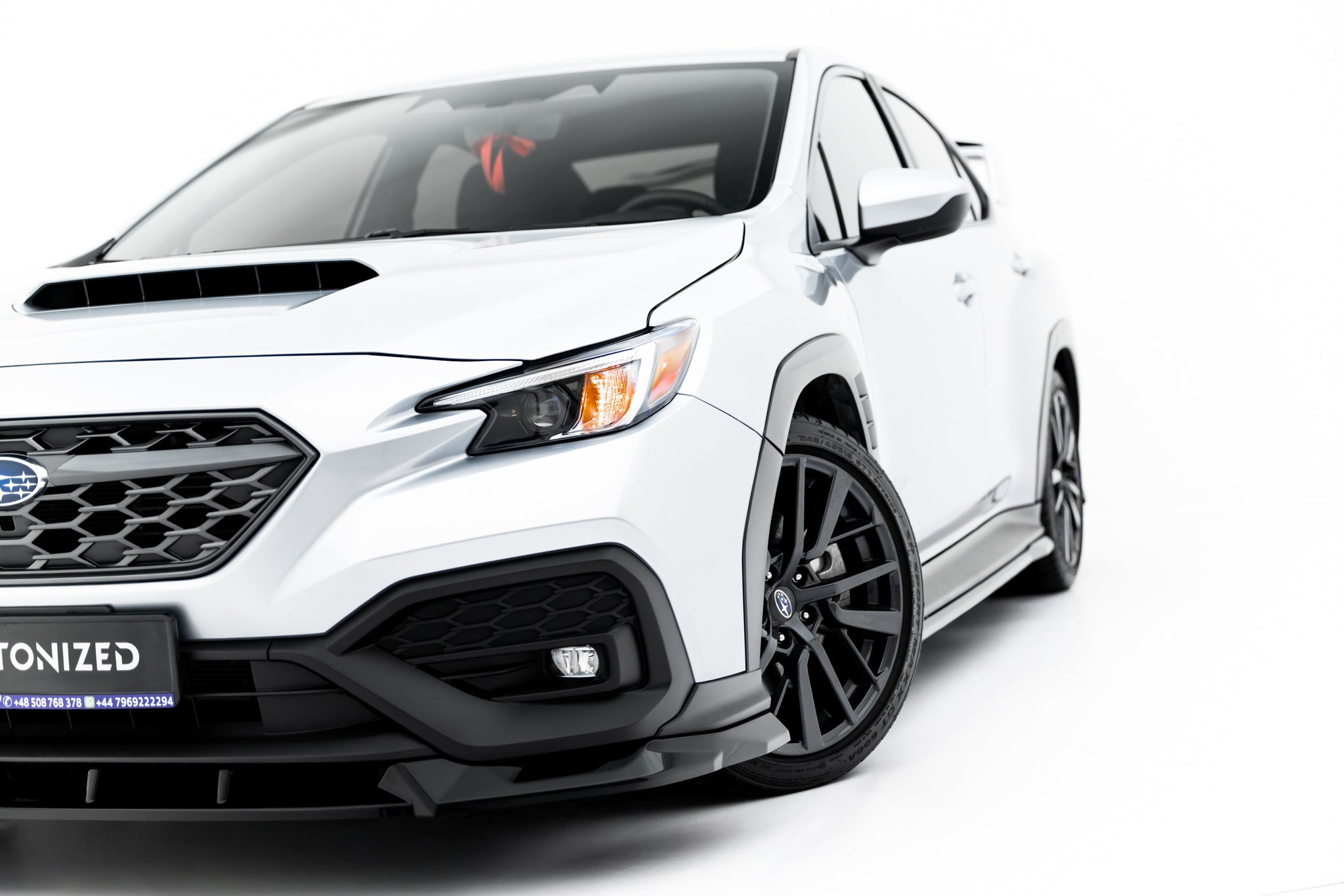 Maxton Design Street+ Spoilerlippe Front Ansatz V.1 passend für Subaru WRX STI Mk2 schwarz Hochglanz