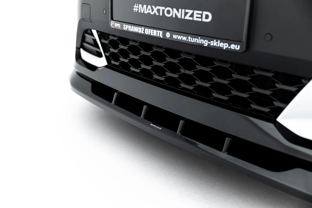 Maxton Design Street+ Spoilerlippe Front Ansatz Passend für Skoda Elroq RS Mk1 Schwarz Hochglanz