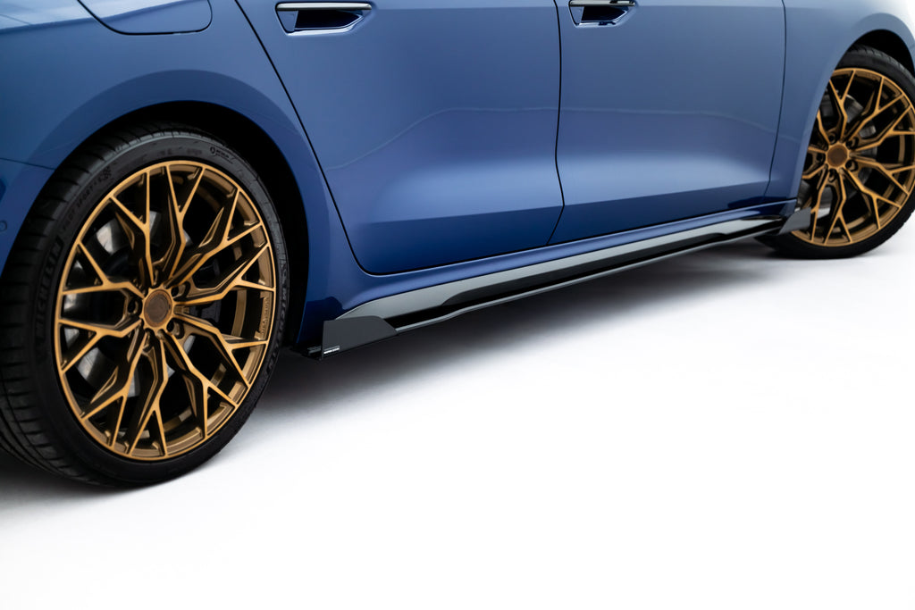 Maxton Design Seitenschweller Flaps passend für Audi A5 S-Line / S5 Limousine / Avant B10 schwarz Hochglanz