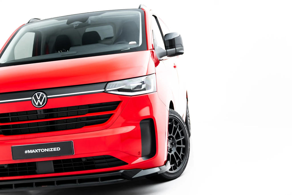 Maxton Design Street+ Spoilerlippe Front Ansatz V.2 passend für VW Transporter T7 schwarz Hochglanz