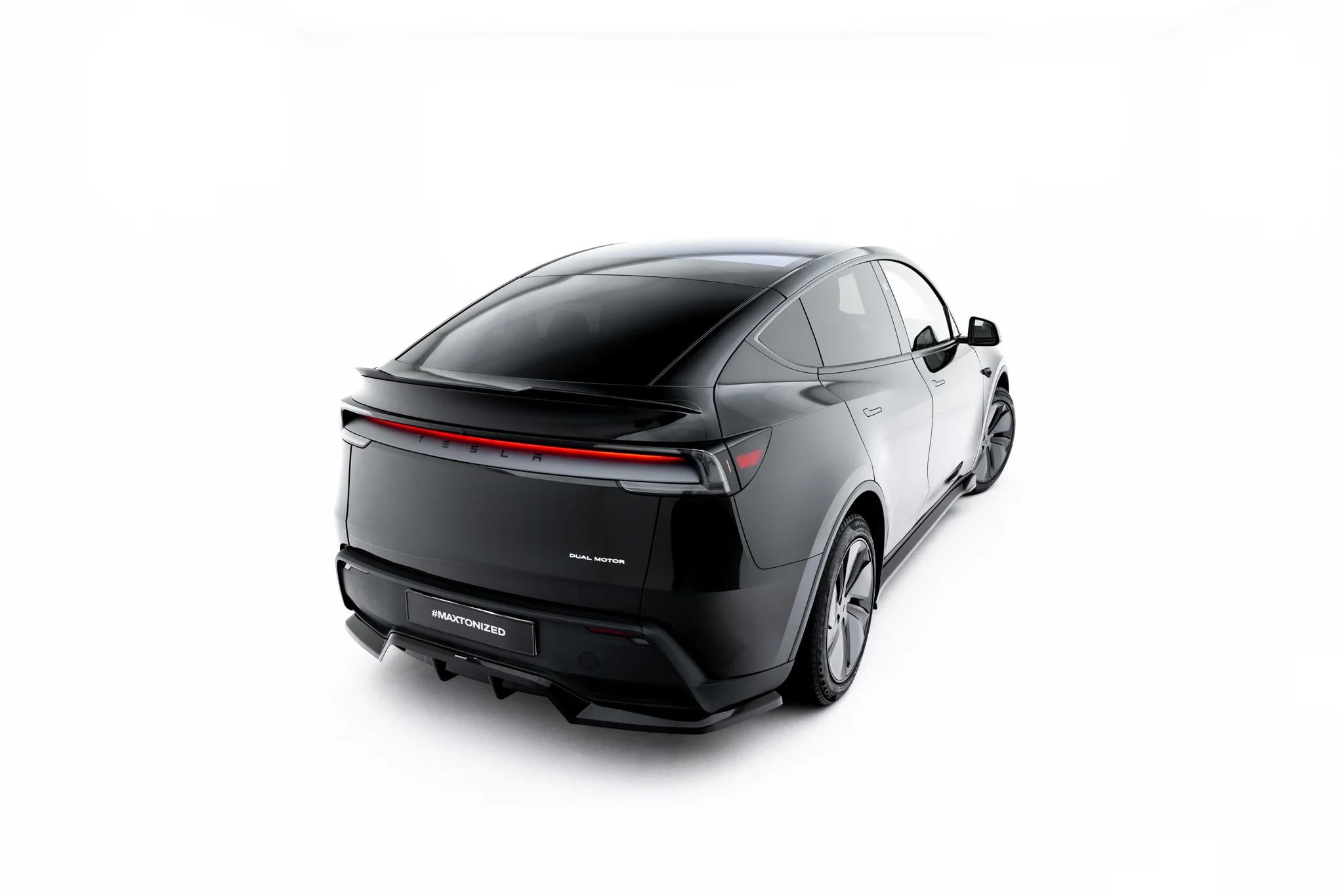 Maxton Design Spoiler CAP passend für Tesla Model Y Premium Mk1 Facelift schwarz Hochglanz