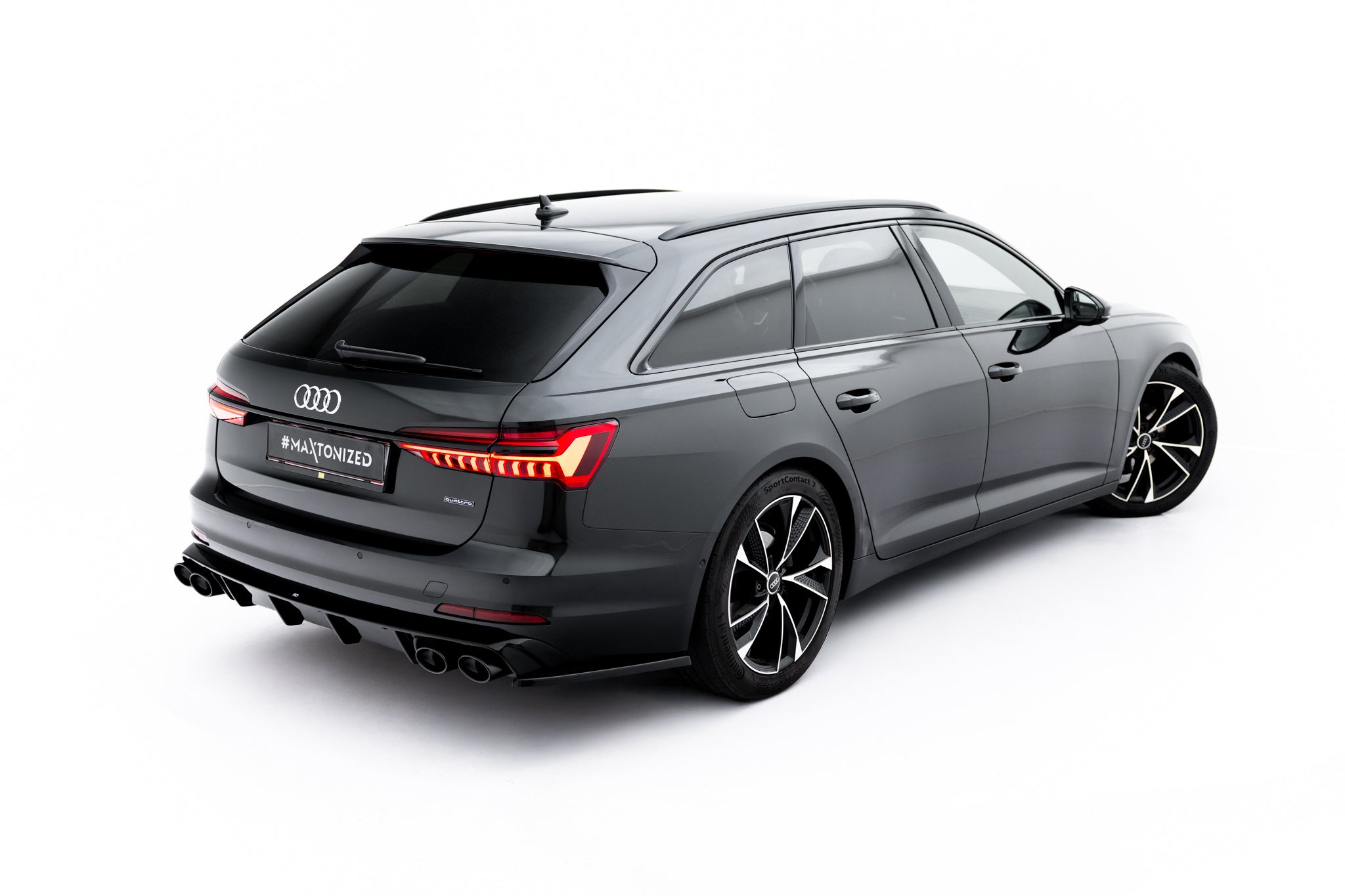 Maxton Design Diffusor Heck Ansatz + Endrohre passend für Audi A6 Limousine / Avant C8 / C8 Facelift
