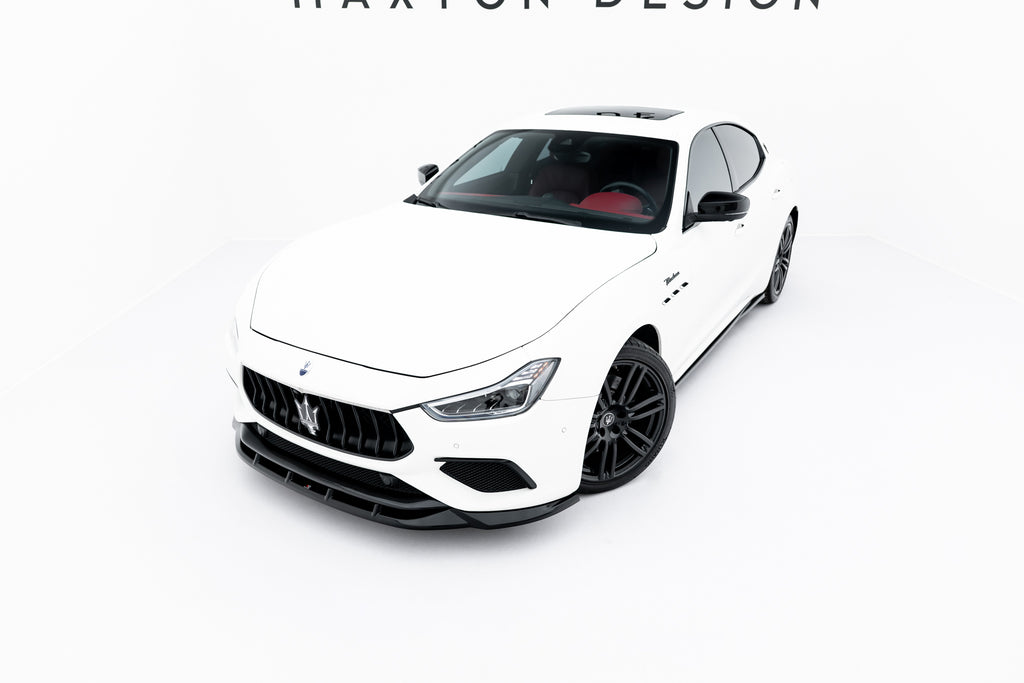Maxton Design Street+ Spoilerlippe Front Ansatz passend für Maserati Ghibli Modena Mk3 Facelift schwarz Hochglanz