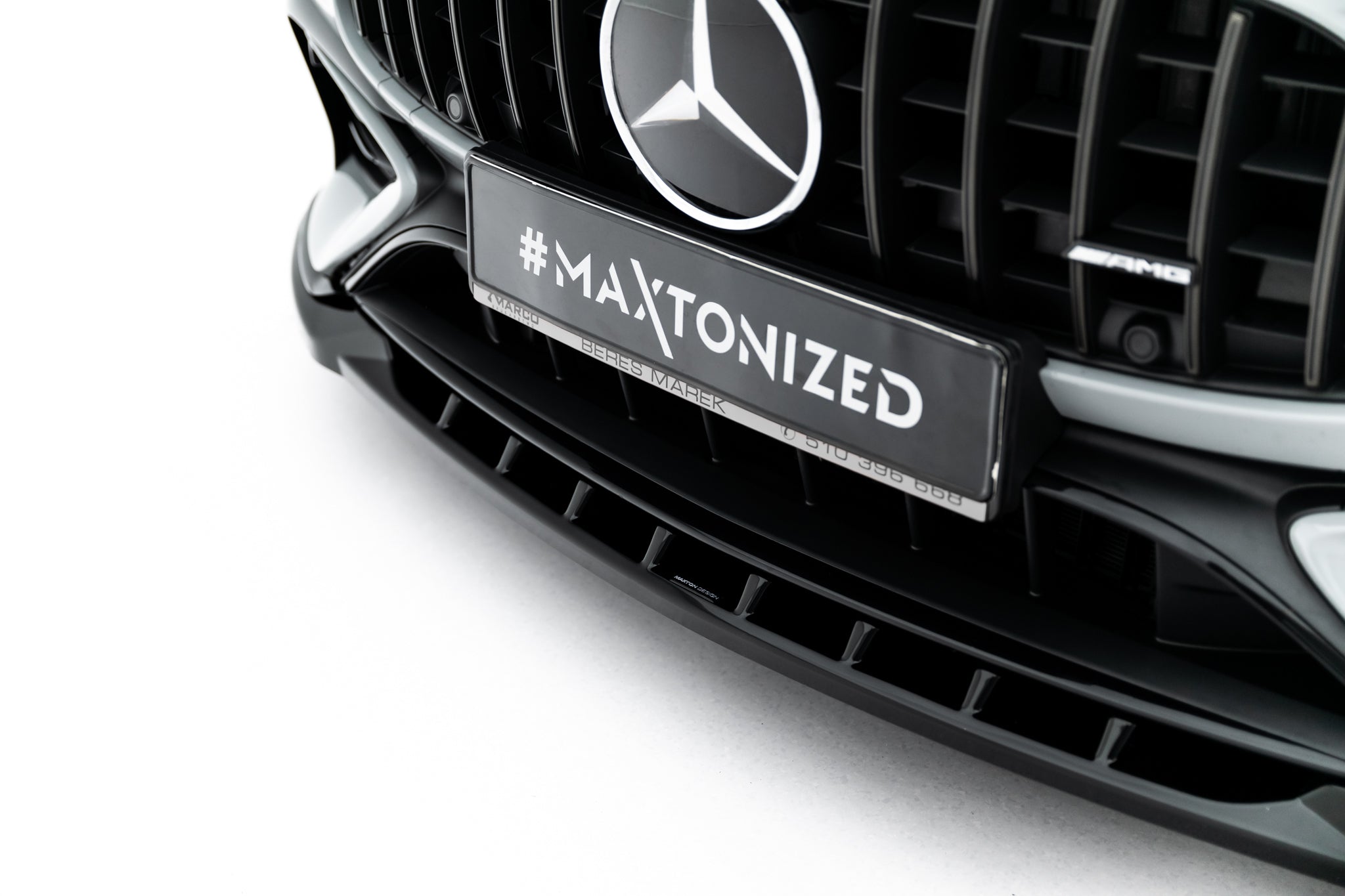 Maxton Design Street+ Spoilerlippe Front Ansatz passend für Mercedes-AMG CLE 53 Aero C236 schwarz Hochglanz