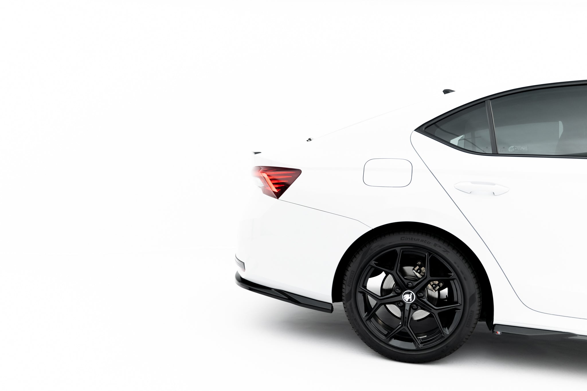 Maxton Design Heck Ansatz Flaps Diffusor passend für Skoda Octavia Liftback / Combi Mk4 Facelift schwarz Hochglanz