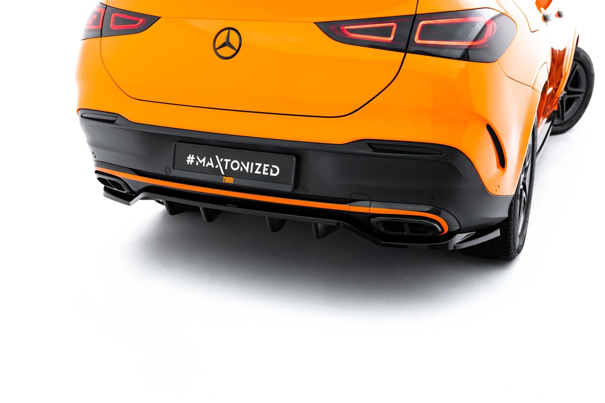 Maxton Design Street+ Mittlerer Diffusor RACE V.2 passend für Mercedes-Benz GLE Coupe AMG-Line C167 / C167 Facelift schwarz Hochglanz