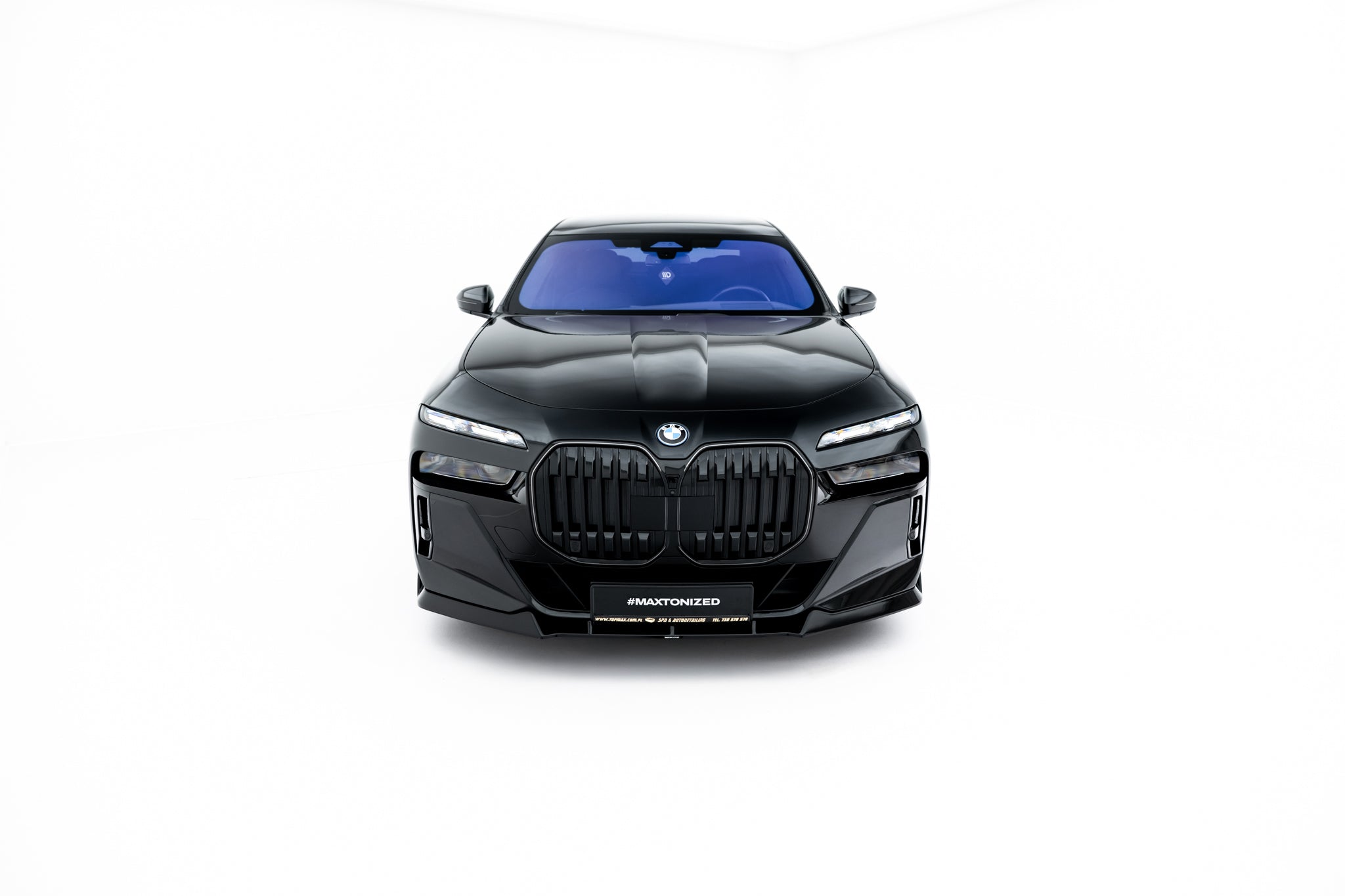 Maxton Design Street+ Spoilerlippe Front Ansatz V.4 passend für BMW 7 M-Paket / M760e / i7 M-Paket G70 schwarz Hochglanz