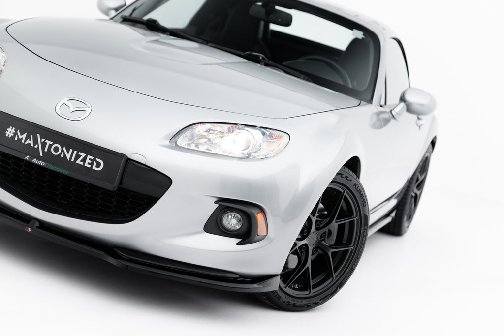 Maxton Design Street+ Spoilerlippe Front Ansatz passend für Mazda MX-5 Mk3 (NC) Facelift schwarz Hochglanz