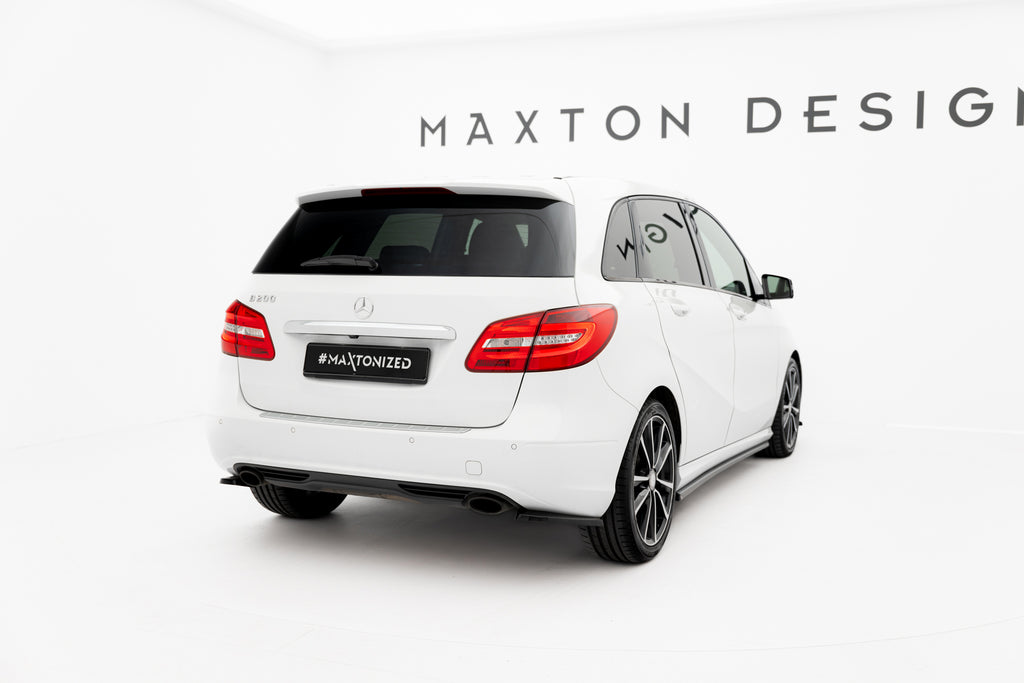Maxton Design Heck Ansatz Flaps Diffusor passend für Mercedes-Benz B W246 schwarz Hochglanz