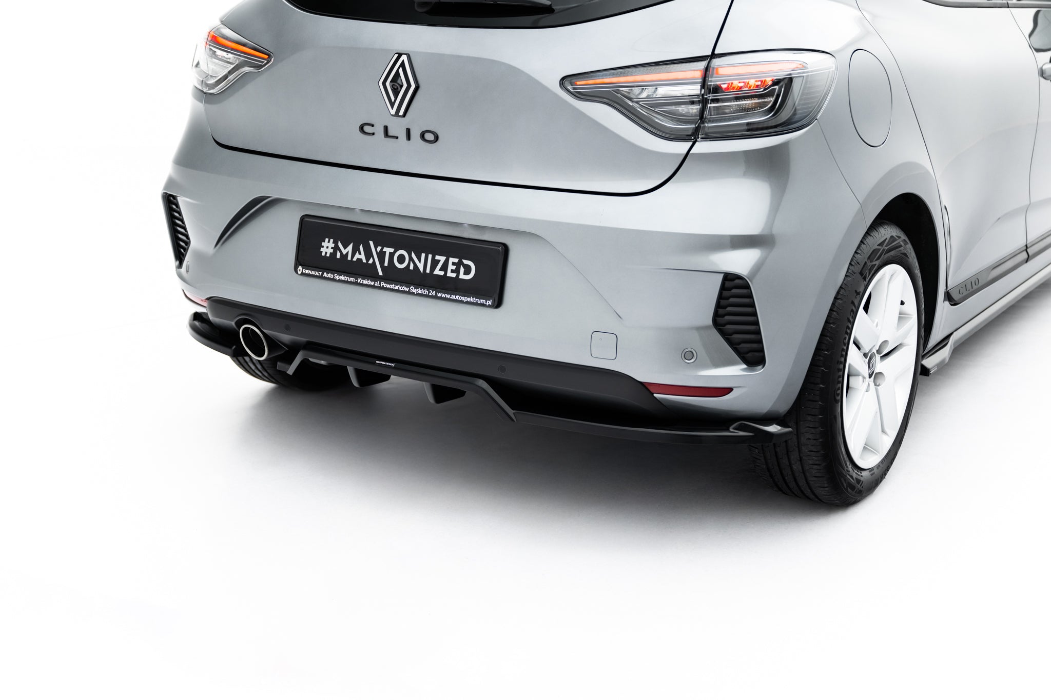 Maxton Design Street+ Mittlerer Diffusor RACE passend für Renault Clio Mk5 Facelift schwarz Hochglanz