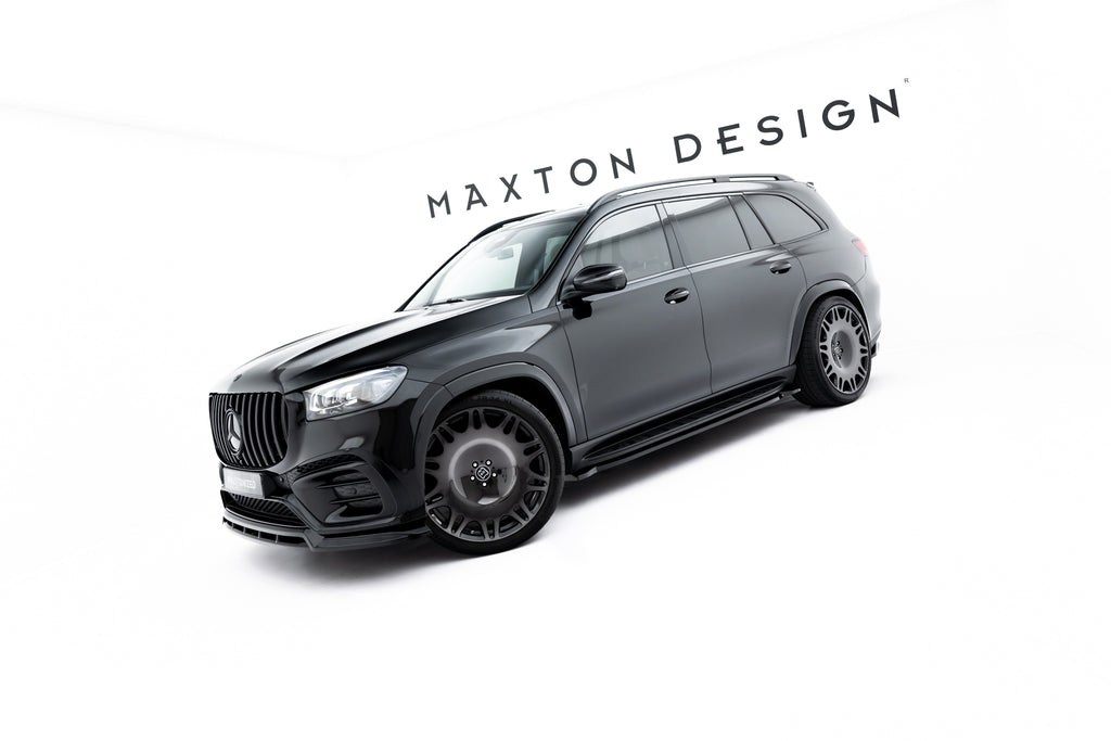 Maxton Design Street+ Seitenschweller Leisten passend für V.3 passend für Mercedes-Benz GLS AMG-Line X167 / X167 Facelift schwarz Hochglanz