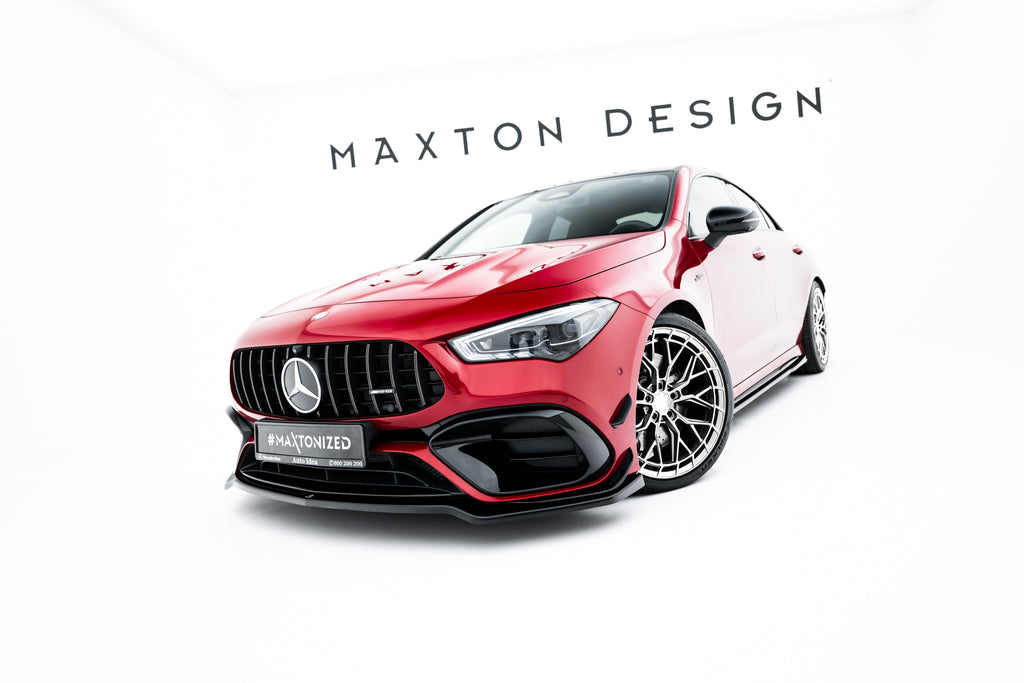 Maxton Design Street+ Spoilerlippe Front Ansatz V.4 passend für Mercedes-AMG CLA 45 Aero C118 schwarz Hochglanz