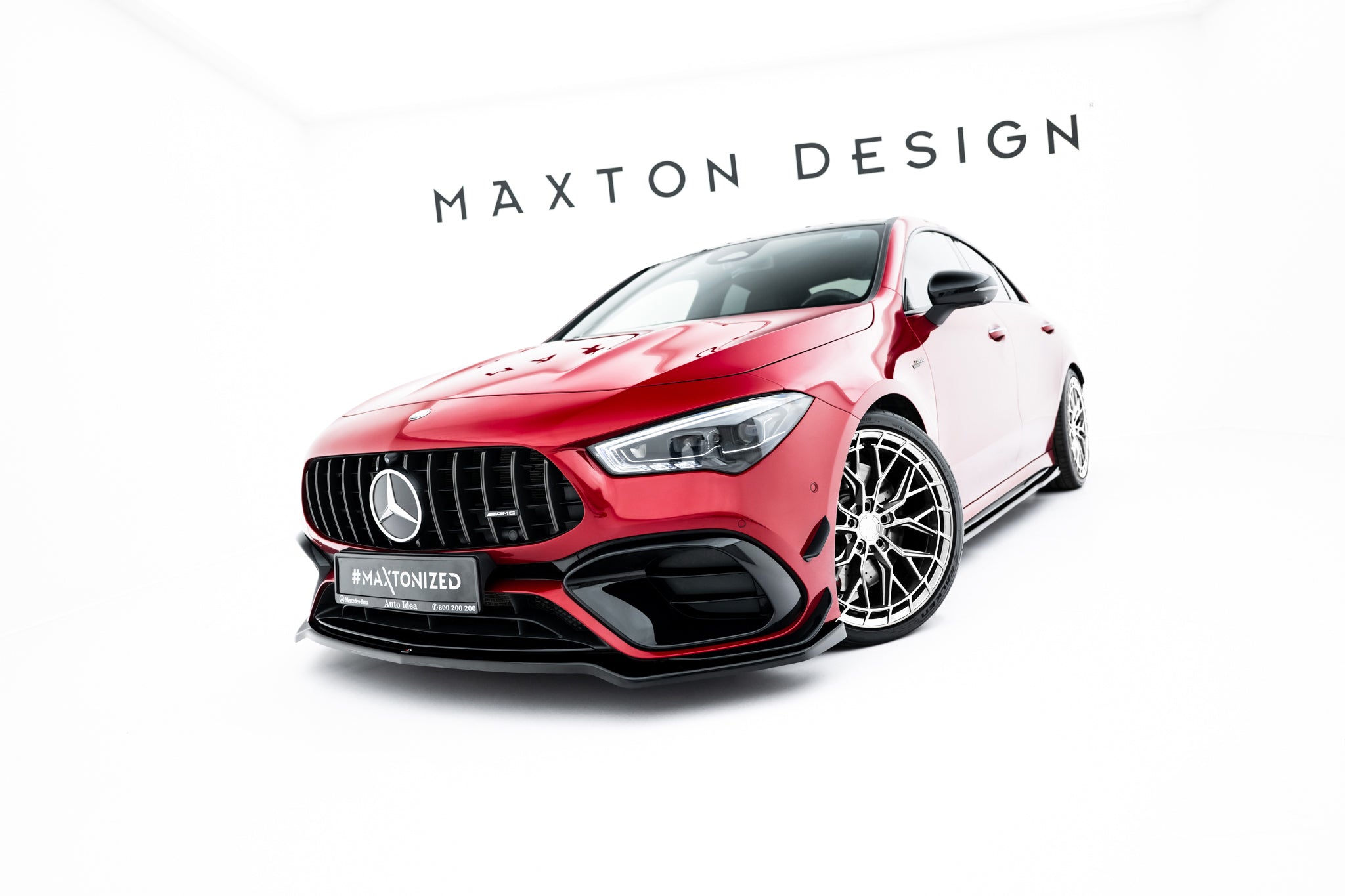 Maxton Design Street+ Spoilerlippe Front Ansatz V.4 passend für Mercedes-AMG CLA 45 Aero C118 schwarz Hochglanz