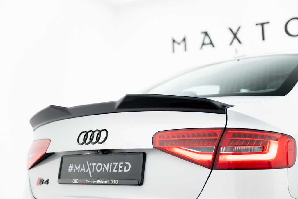 Maxton Design Spoiler CAP 3D passend für Audi S4 Limousine B8 Facelift schwarz Hochglanz