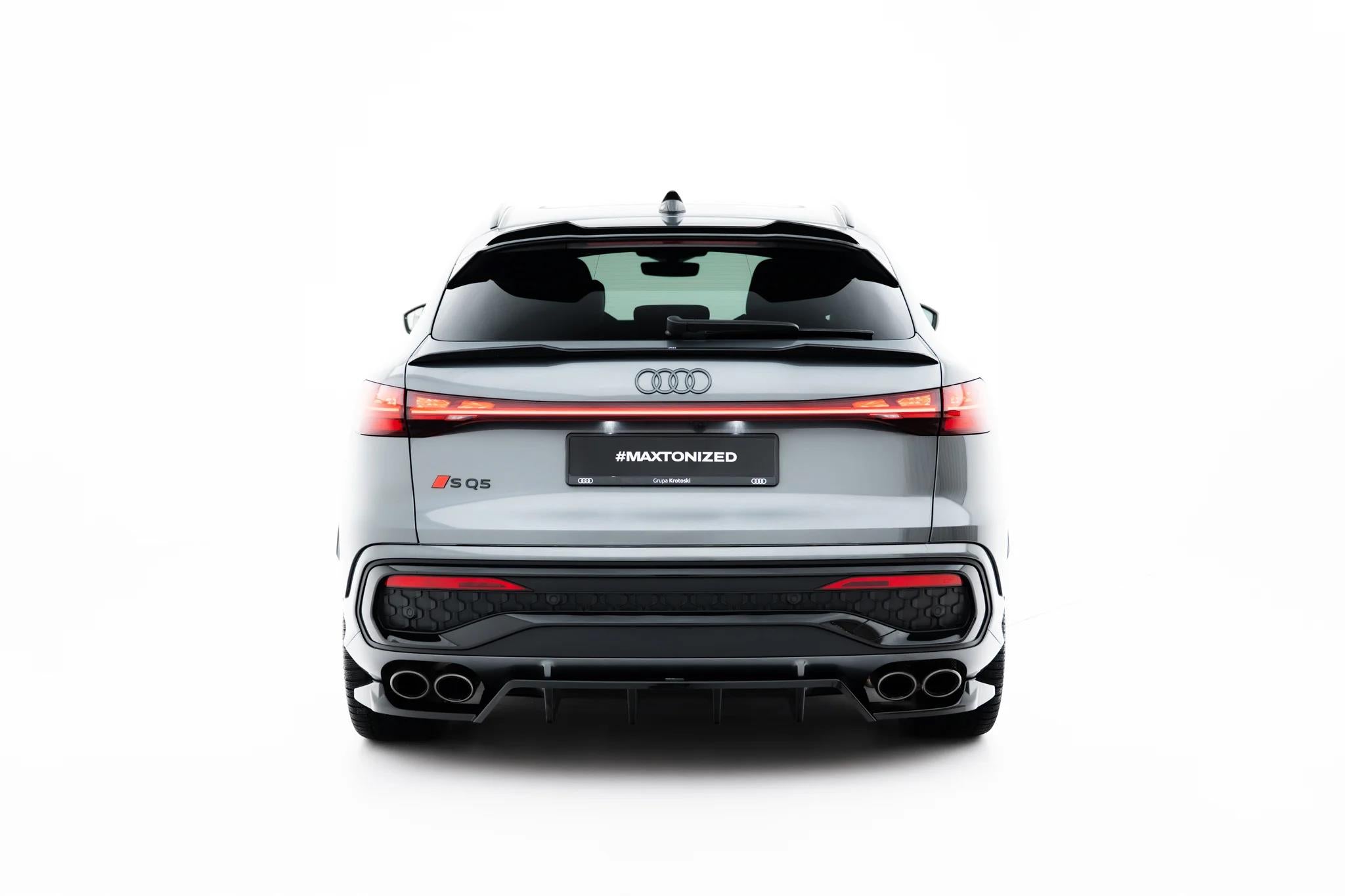 Maxton Design Street+ Mittlerer Diffusor Race Passend für Audi SQ5 Sportback / SUV Mk3 Schwarz Hochglanz