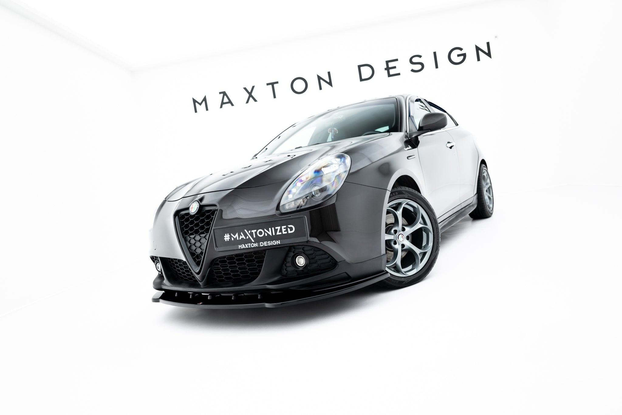 Maxton Design Street+ Spoilerlippe Front Ansatz passend für Alfa Romeo Giulietta Zender schwarz Hochglanz