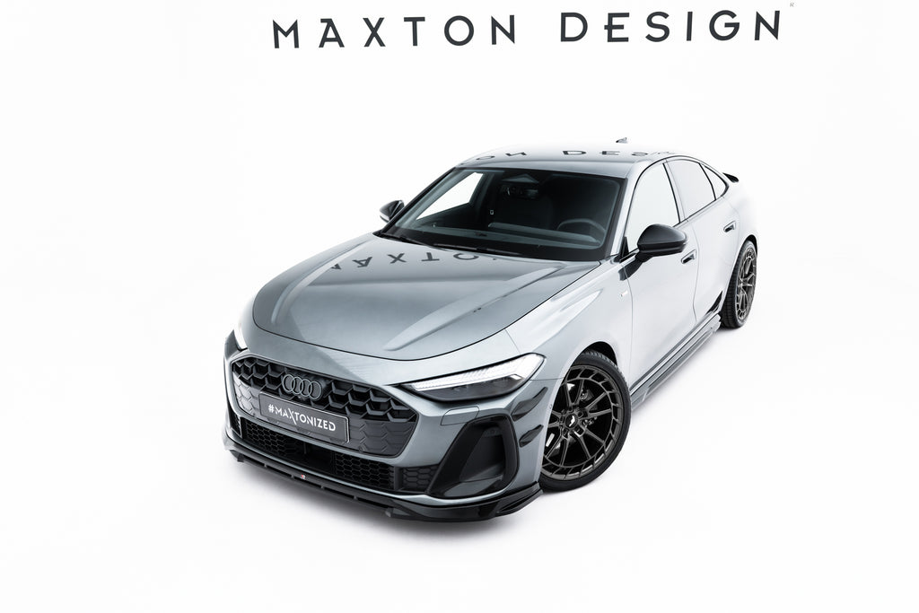 Maxton Design Street+ Spoilerlippe Front Ansatz V.1 passend für Audi A5 S-Line / S5 Limousine / Avant B10 schwarz Hochglanz
