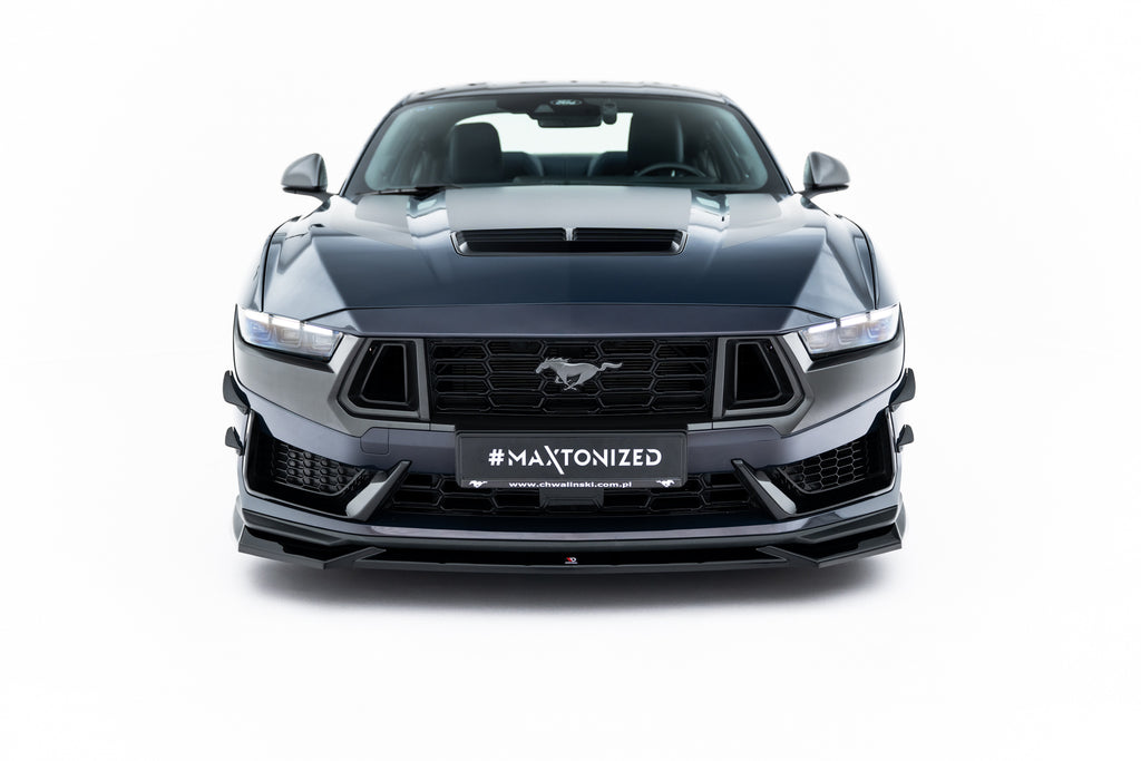 Maxton Design Street+ Spoilerlippe Front Ansatz V.1 passend für Ford Mustang Dark Horse Mk7 schwarz Hochglanz