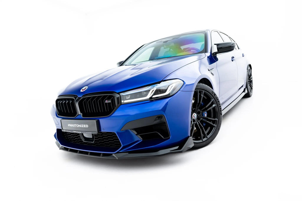 Maxton Design Street+ Spoilerlippe Front Ansatz V.4 passend für BMW M5 F90 Facelift schwarz Hochglanz