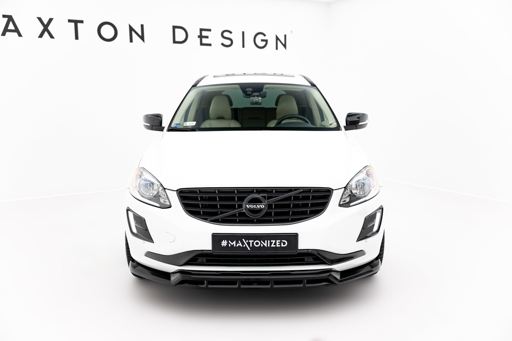 Maxton Design Street+ Spoilerlippe Front Ansatz passend für Volvo XC60 Mk1 Facelift schwarz Hochglanz