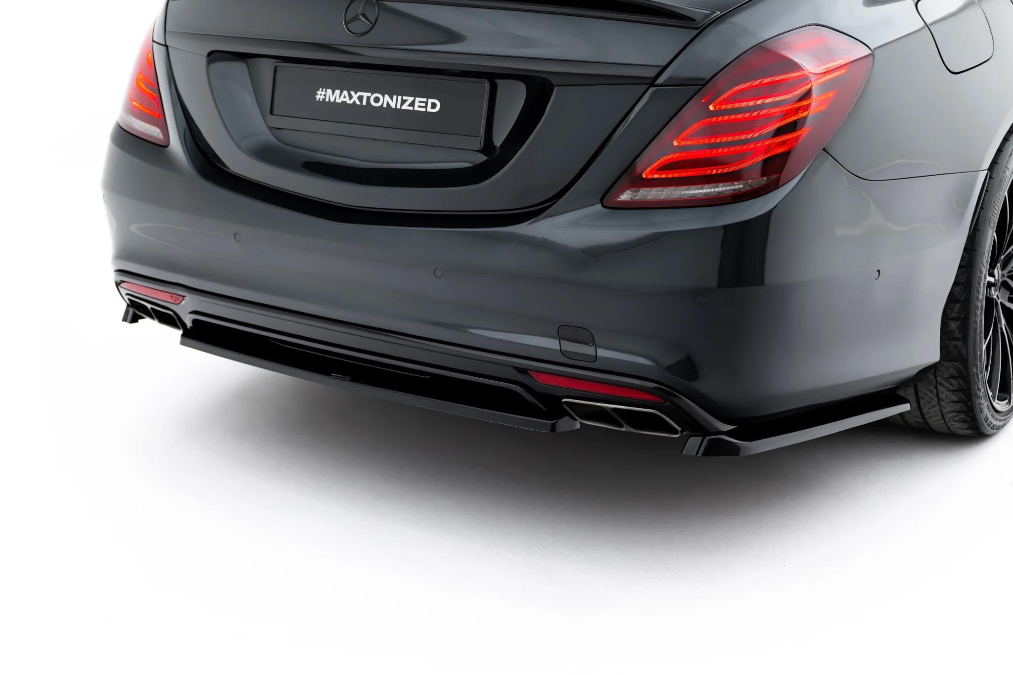 Maxton Design Heckansatz V.2 Mercedes-Benz S AMG-Line W222 Schwarz Hochglanz