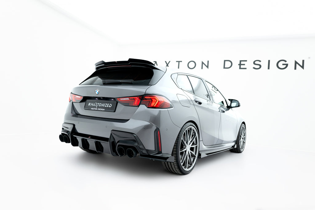 Maxton Design Hintere Seiten Flaps V.2 passend für BMW 1er M-Paket F70 schwarz Hochglanz