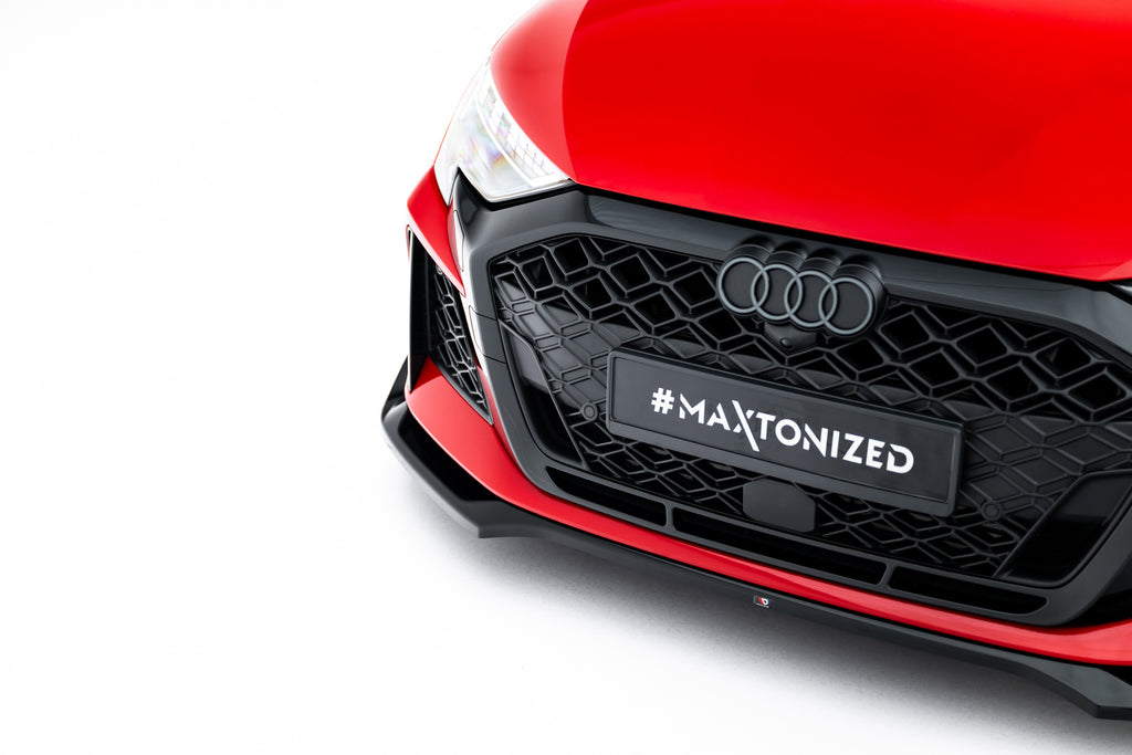 Maxton Design Street+ Spoilerlippe Front Ansatz V.2 passend für Audi RS3 Sportback 8Y Facelift schwarz Hochglanz