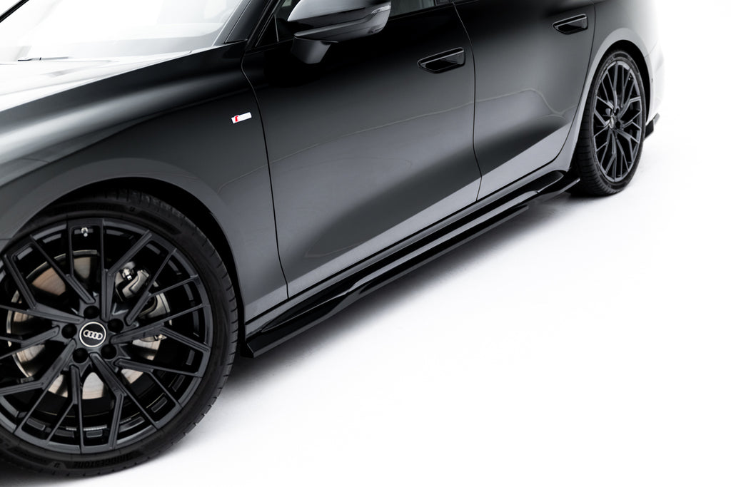 Maxton Design Street+ Seitenschweller Leisten passend für V.1 passend für Audi A6 S-Line C9 schwarz Hochglanz