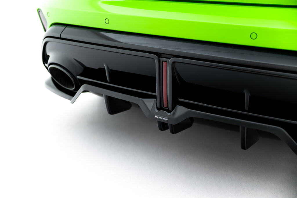 Maxton Design Street+ Mittlerer Diffusor RACE V.2 passend für Audi RS3 Sportback 8Y Facelift schwarz Hochglanz