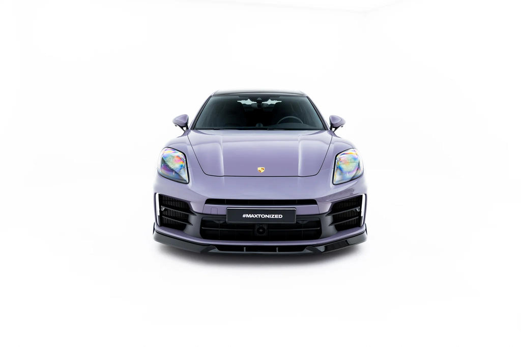 Maxton Design Street+ Spoilerlippe Front Ansatz Passend für Porsche Panamera 4 / 4S E-Hybrid / 4 E-Hybrid 972 Schwarz Hochglanz
