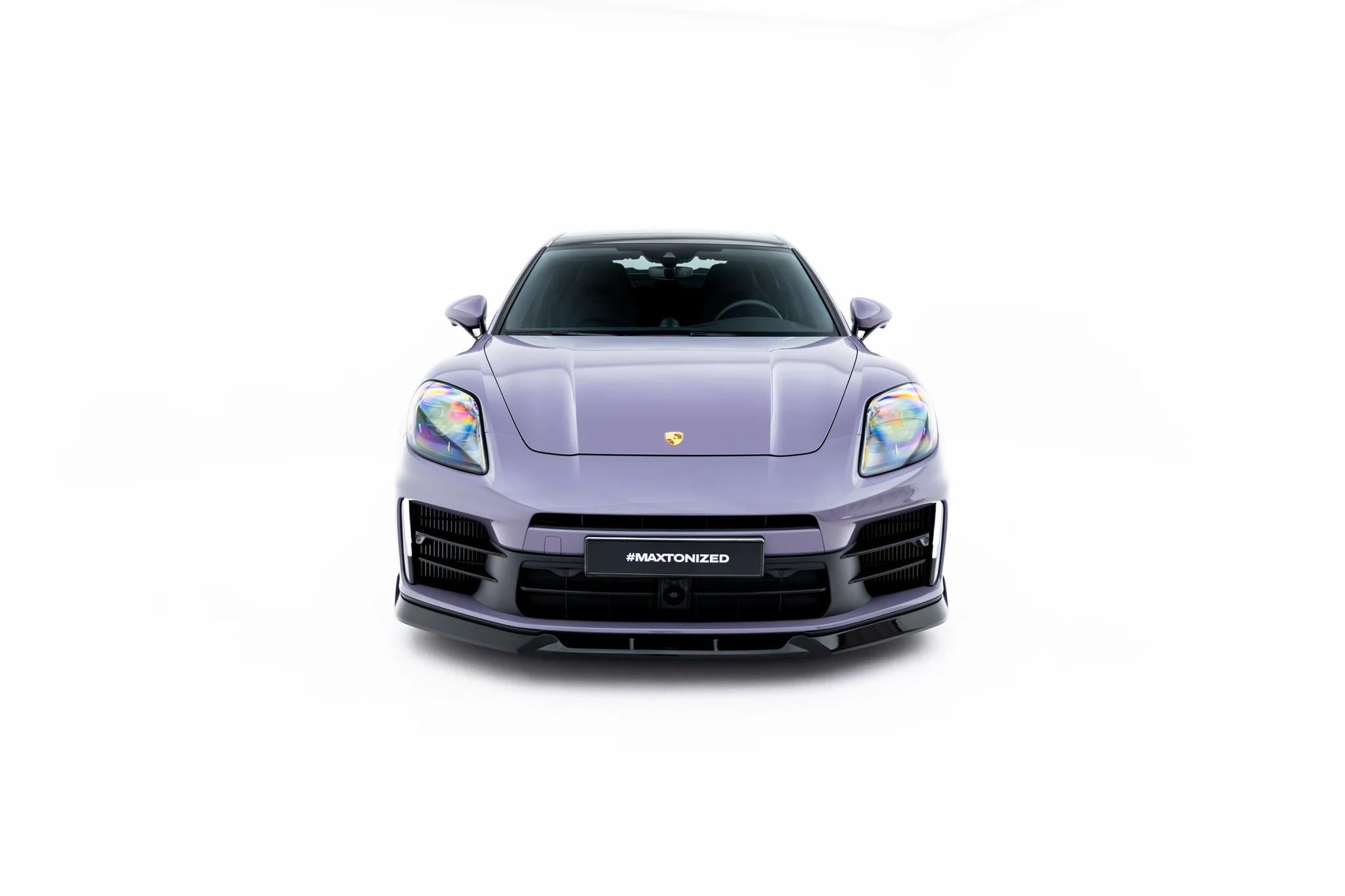 Maxton Design Street+ Spoilerlippe Front Ansatz Passend für Porsche Panamera 4 / 4S E-Hybrid / 4 E-Hybrid 972 Schwarz Hochglanz