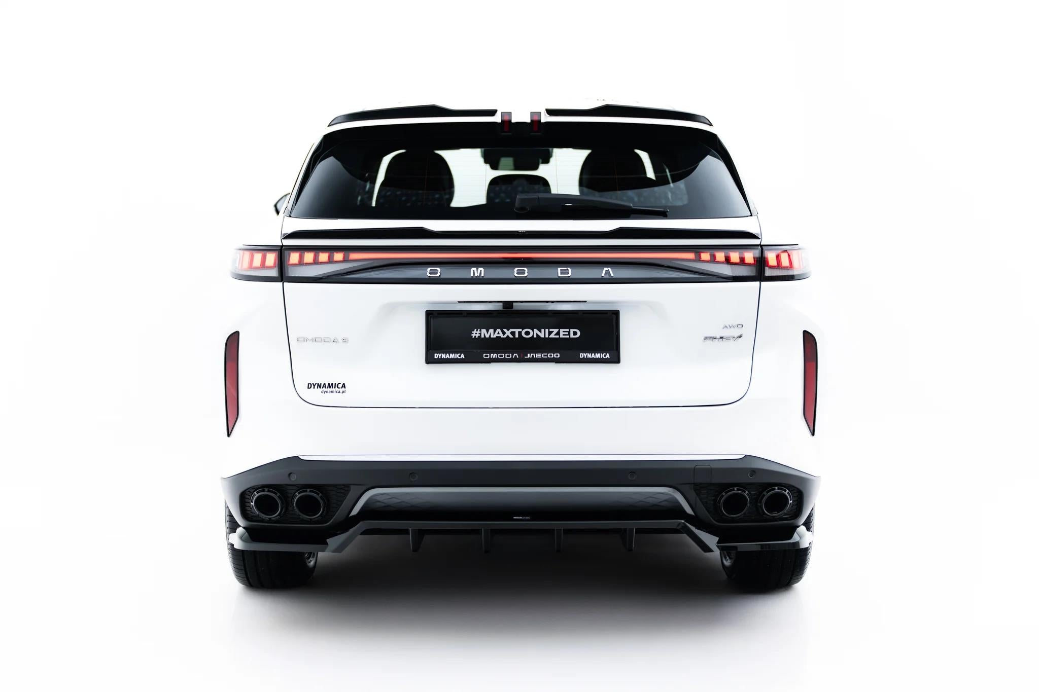 Maxton Design Niedriger Spoiler CAP passend für Omoda 9 Mk1 schwarz Hochglanz