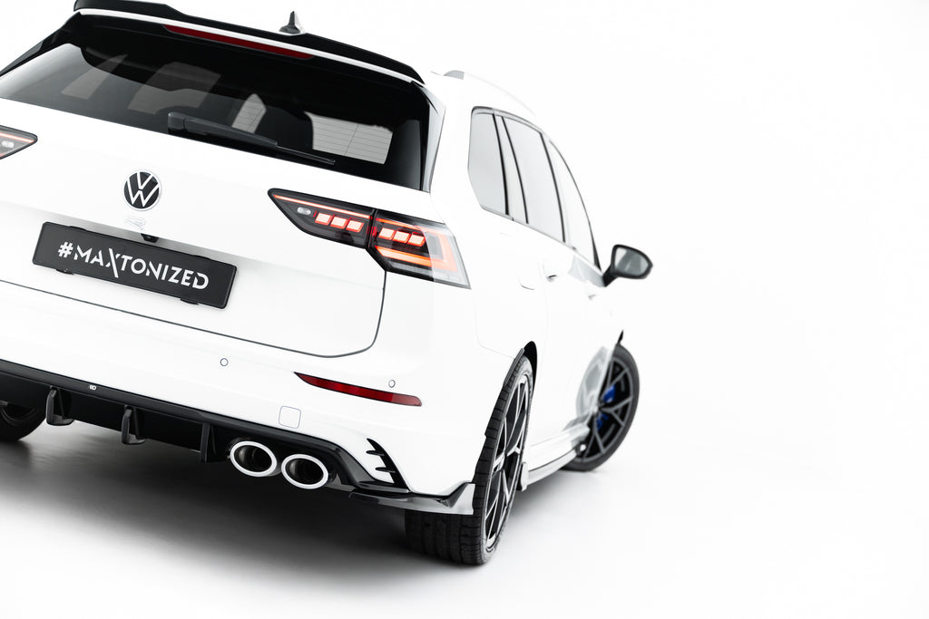 Maxton Design Heck Ansatz Flaps Diffusor V.2 passend für VW Golf R Variant Mk8 / Mk8 Facelift schwarz Hochglanz