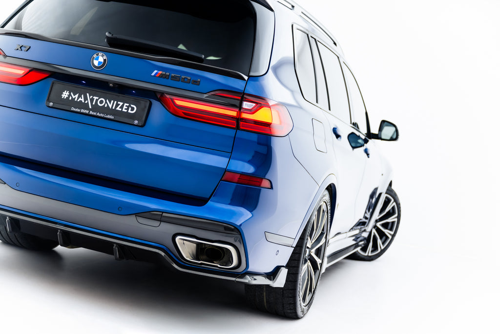 Maxton Design Prepreg Carbon Fiber Diffusor Heck Ansatz passend für BMW X7 M-Paket G07 / G07 Facelift (version mit towbar)