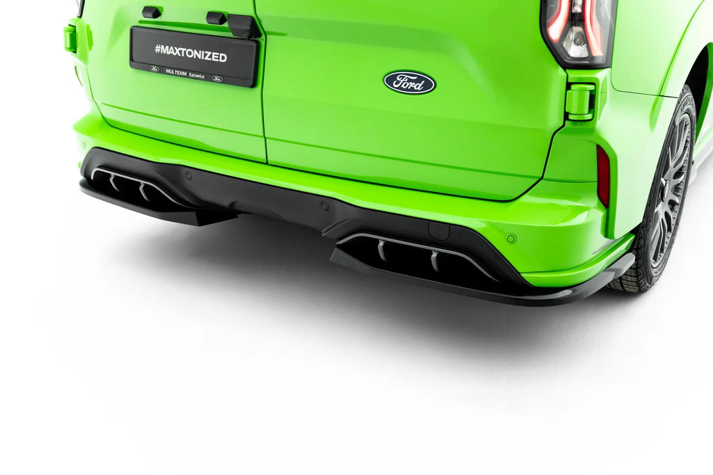 Maxton Design Heck Ansatz Flaps Diffusor Passend für Ford Transit Custom Msrt Mk2 Schwarz Hochglanz