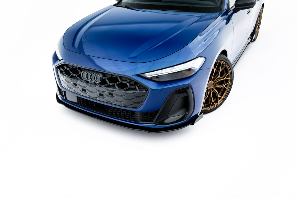 Maxton Design Street Pro Street+ Spoilerlippe Front Ansatz + Flaps passend für Audi A5 S-Line / S5 Limousine / Avant B10 schwarz Hochglanz