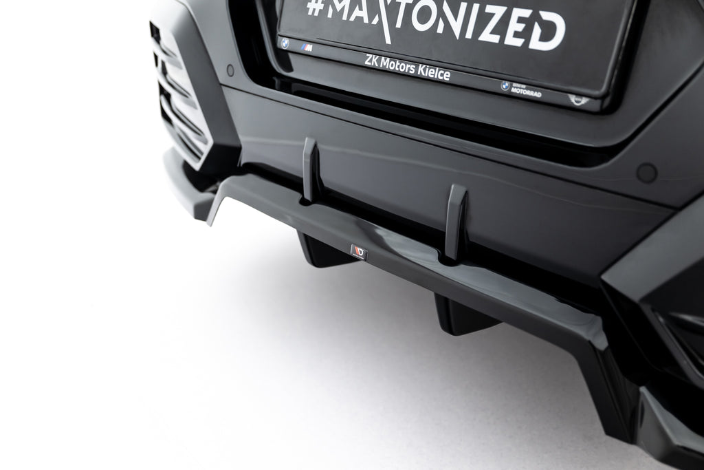 Maxton Design Street+ Mittlerer Diffusor RACE passend für BMW X2 M-Paket / iX2 U10 schwarz Hochglanz