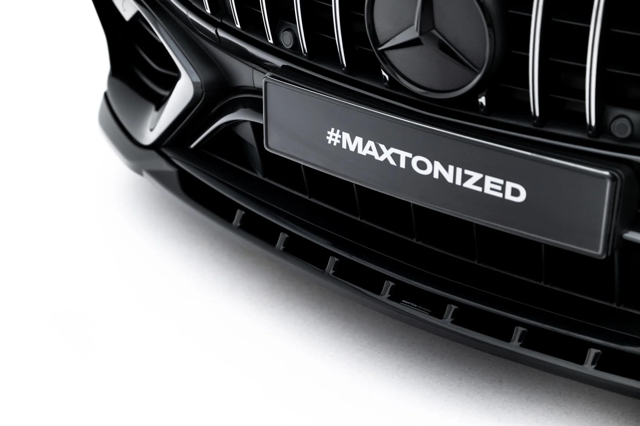 Maxton Design Street+ Spoilerlippe Front Ansatz V.1 passend für Mercedes-AMG C63 Limousine / Kombi W206 / S206 schwarz Hochglanz