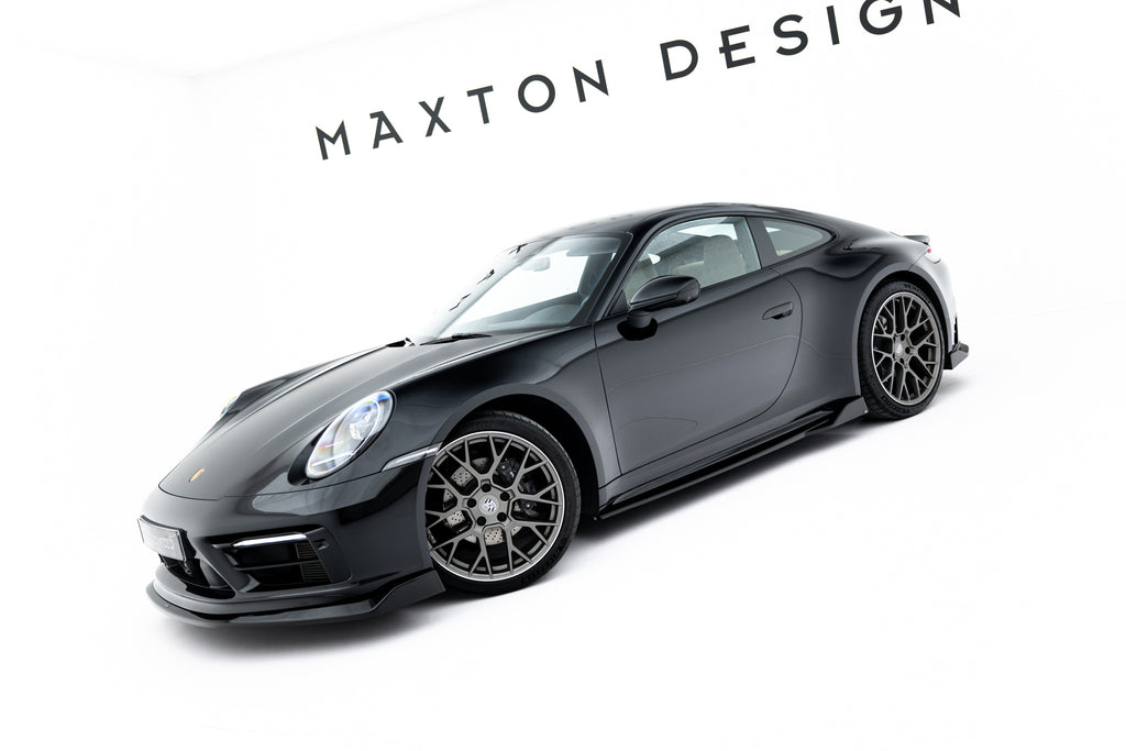 Maxton Design Street+ Seitenschweller Leisten V.2 passend für Porsche 911 Carrera Sport Design 992 schwarz Hochglanz