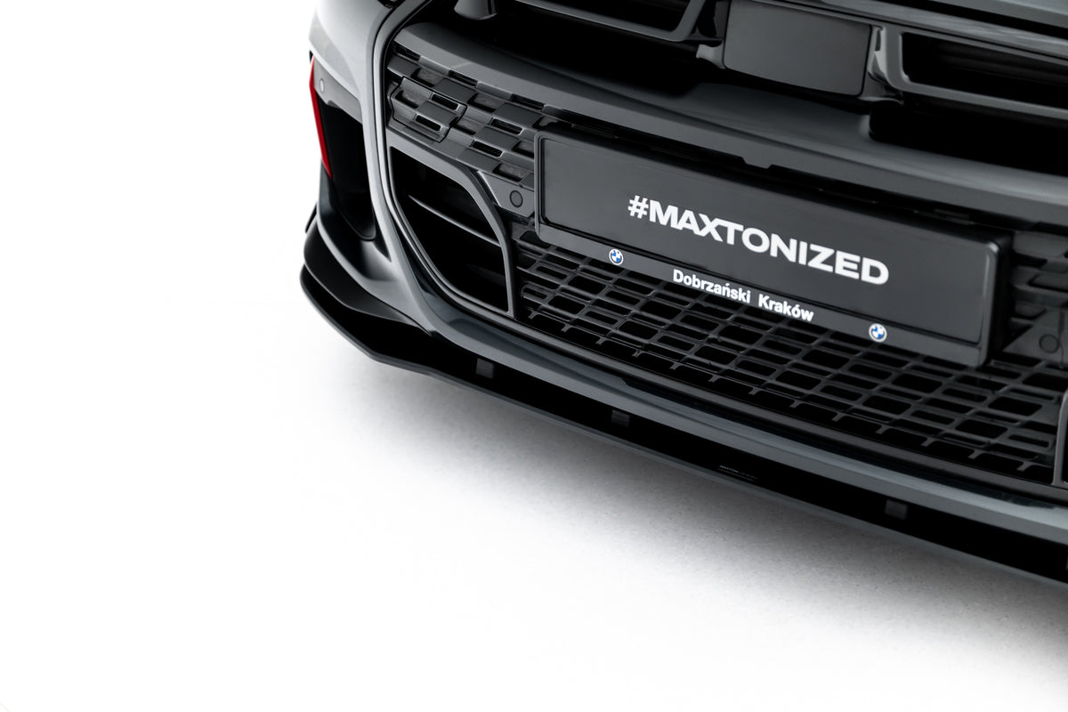 Maxton Design Street Pro Spoilerlippe Front Ansatz + Flaps für Mini Cooper John Cooper Works F65 [2025-] | Schwarz Hochglanz | ABS-Kunststoff