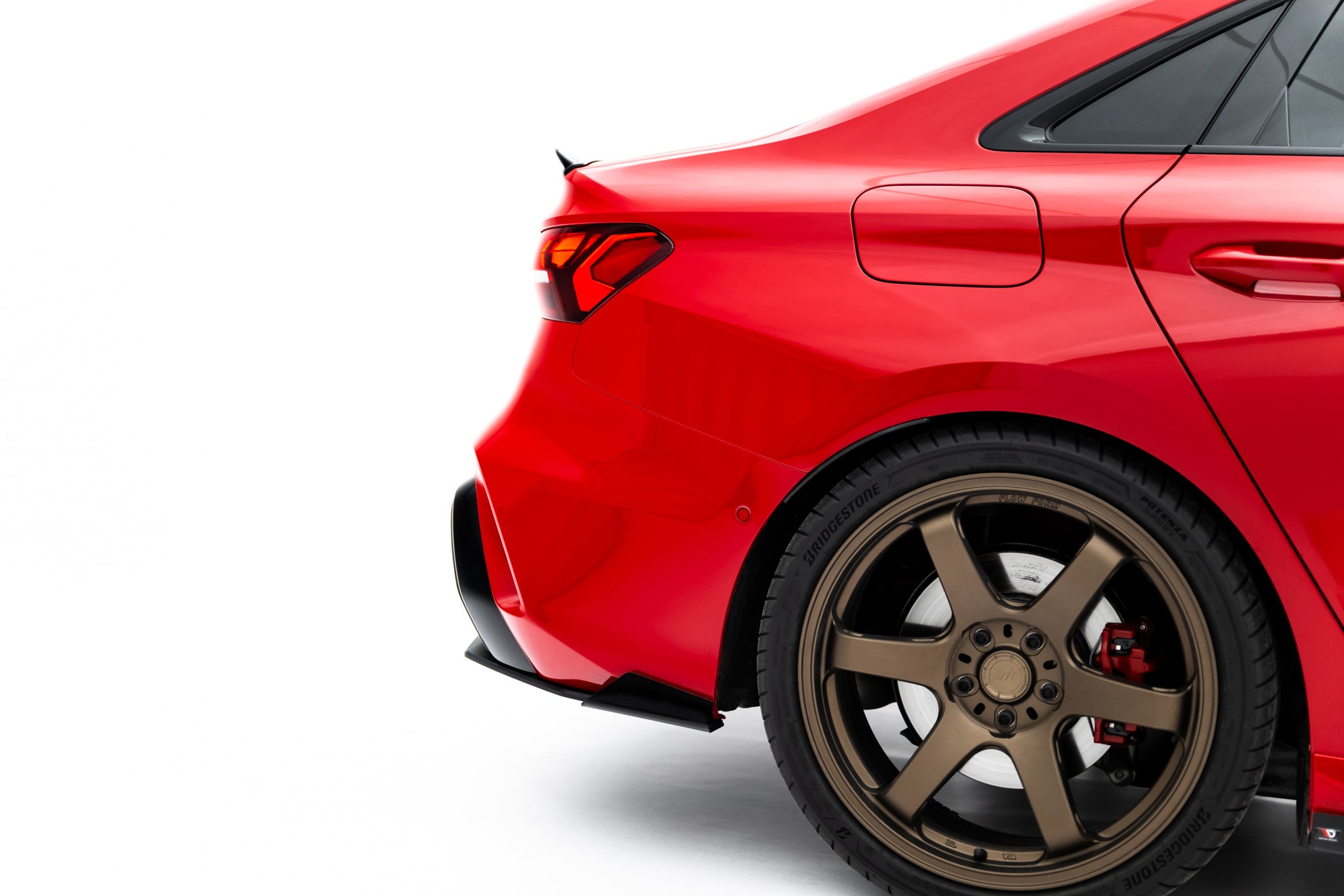 Maxton Design Street Pro Heckschürze + Flaps passend für Audi RS3 Limousine 8Y Facelift schwarz Hochglanz