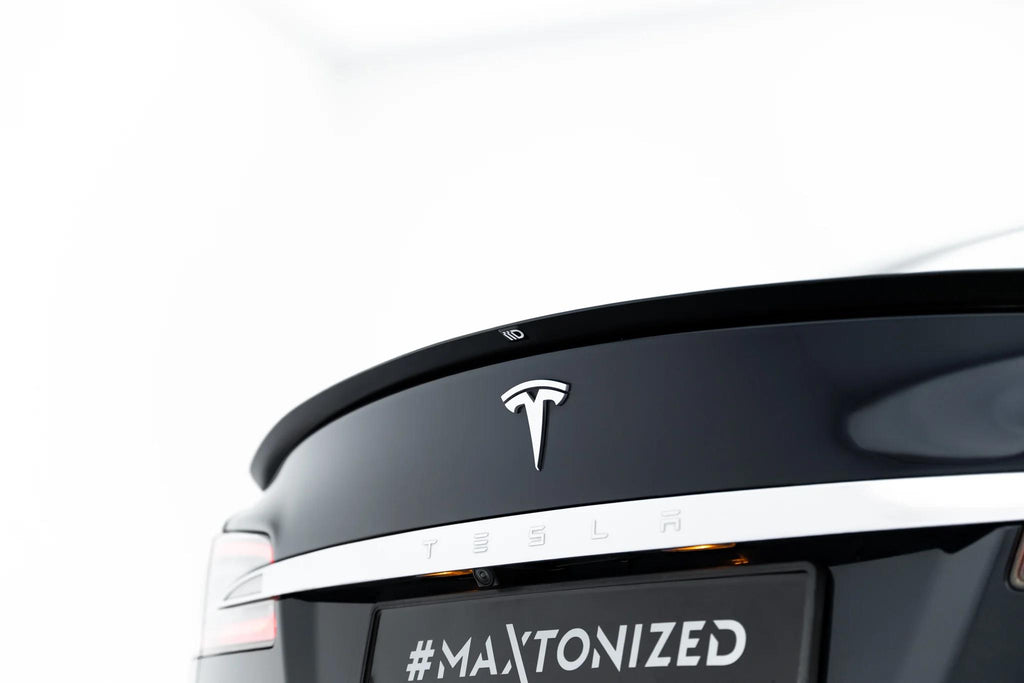 Maxton Design Spoiler CAP V.2 passend für Tesla Model S Mk1 schwarz Hochglanz