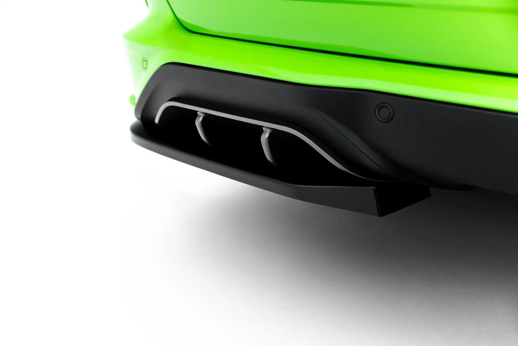 Maxton Design Heck Ansatz Flaps Diffusor Passend für Ford Transit Custom Msrt Mk2 Schwarz Hochglanz