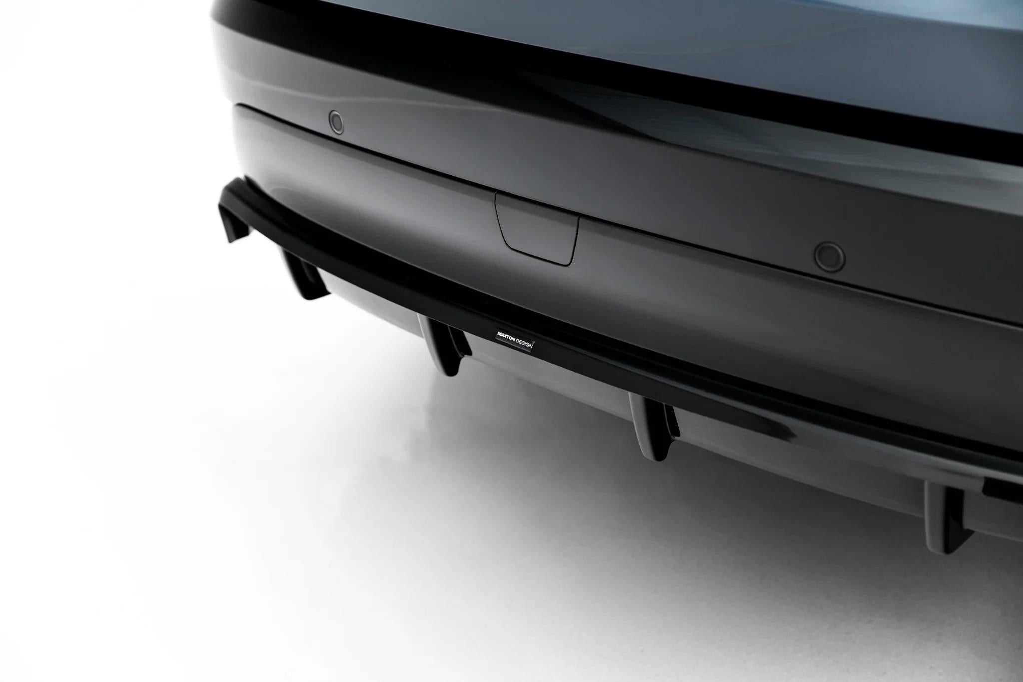 Maxton Design Street+ Mittlerer Diffusor Race Passend für Land Rover Discovery Hse Mk5 Facelift Schwarz Hochglanz