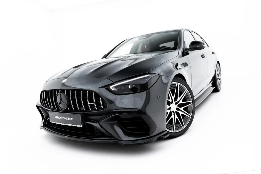 Maxton Design Street+ Spoilerlippe Front Ansatz V.2 passend für Mercedes-AMG C63 Limousine / Kombi W206 / S206 schwarz Hochglanz